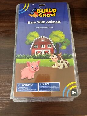 Build and Grow Barn With Animals Wooden Craft Kit -